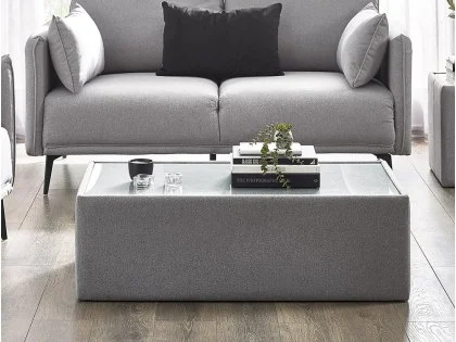 Julian Bowen Rohe Platinum Fabric Coffee Table