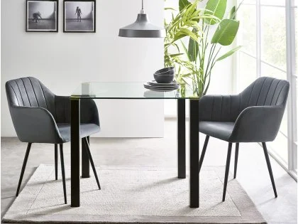 Julian Bowen Piero 80cm Glass Dining Table