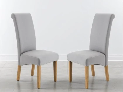 Julian Bowen Rio Set of 2 Grey Fabric Dining Chairs Julian Bowen Rio Set of 2 Grey Fabric Dining Chairs