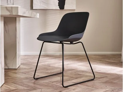 Julian Bowen Rocco Dark Grey Plastic Dining Chair Julian Bowen Rocco Dark Grey Plastic Dining Chair