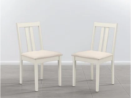 Julian Bowen Rufford Set of 2 Ivory Dining Chairs Julian Bowen Rufford Set of 2 Ivory Dining Chairs