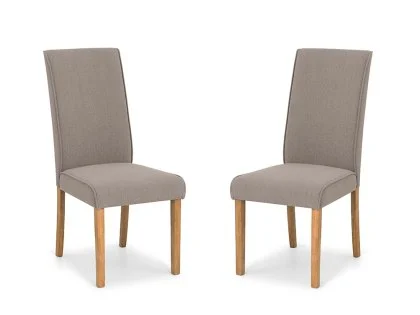 Julian Bowen Seville Set of 2 Taupe Fabric Dining Chairs