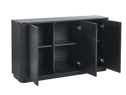 Julian Bowen Louis Black Ash 3 Door Sideboard