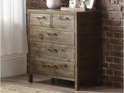ASC Hatton Reclaimed Pine 3+2 Drawer Chest of Drawers (Assembled) ASC Hatton Reclaimed Pine 3+2 Drawer Chest of Drawers (Assembled)
