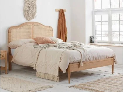 Birlea Leonie Rattan Oak Wooden Bed Frame Birlea Leonie Rattan Oak Wooden Bed Frame