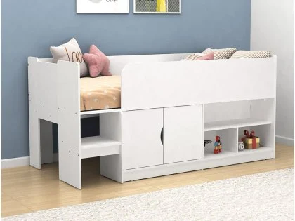 Kidsaw Kudl White Mid Sleeper Storage Bed Frame Kidsaw Kudl White Mid Sleeper Storage Bed Frame