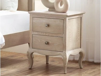 Julian Bowen Camille Limed Oak 2 Drawer Bedside Table Julian Bowen Camille Limed Oak 2 Drawer Bedside Table