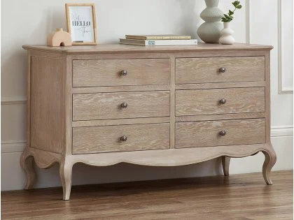 Julian Bowen Camille Limed Oak 6 Drawer Chest of Drawers Julian Bowen Camille Limed Oak 6 Drawer Chest of Drawers
