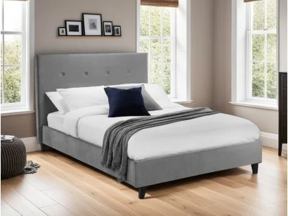 Julian Bowen Shoreditch Grey Velvet Fabric Bed Frame Julian Bowen Shoreditch Grey Velvet Fabric Bed Frame