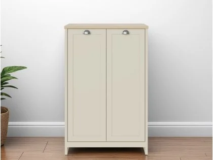 GFW Lancaster Cream and Oak 2 Door Tall Shoe Cabinet GFW Lancaster Cream and Oak 2 Door Tall Shoe Cabinet