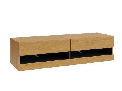 GFW Leon 120cm Oak and Anthracite TV Cabinet With LED Lighting