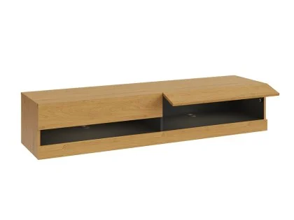 GFW Leon 150cm Oak and Anthracite TV Cabinet With LED Lighting