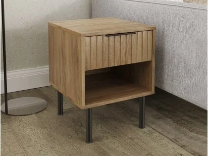 GFW Nervata Oak 1 Drawer Lamp Table GFW Nervata Oak 1 Drawer Lamp Table