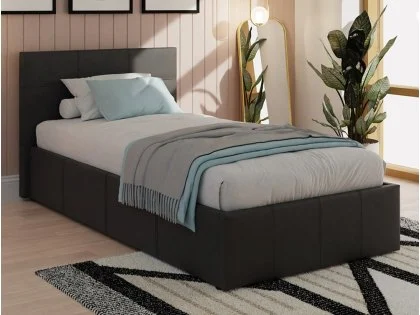 GFW Ecuador Black Faux Leather Side Lift Ottoman Bed Frame GFW Ecuador Black Faux Leather Side Lift Ottoman Bed Frame