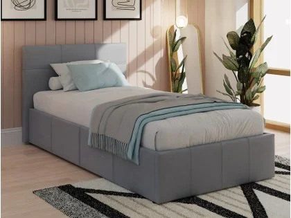 GFW Ecuador Grey Faux Leather Side Lift Ottoman Bed Frame GFW Ecuador Grey Faux Leather Side Lift Ottoman Bed Frame