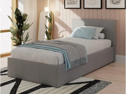GFW Ecuador Grey Hopsack Fabric Side Lift Ottoman Bed Frame GFW Ecuador Grey Hopsack Fabric Side Lift Ottoman Bed Frame