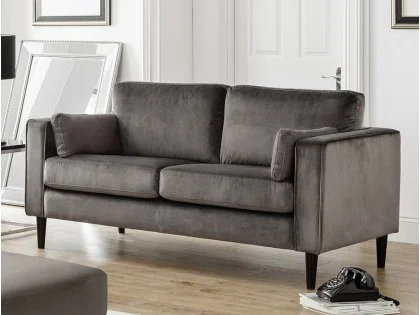 Julian Bowen Hayward Grey Velvet 2 Seater Sofa Julian Bowen Hayward Grey Velvet 2 Seater Sofa