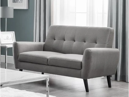 Julian Bowen Monza Grey Linen 2 Seater Sofa Julian Bowen Monza Grey Linen 2 Seater Sofa