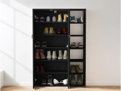 GFW Bideford Black 2 Door Shoe Cabinet