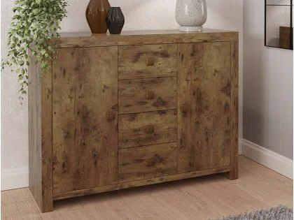 GFW Jakarta Mango Wood Effect 2 Door 4 Drawer Sideboard GFW Jakarta Mango Wood Effect 2 Door 4 Drawer Sideboard