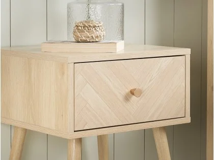 Birlea Herringford Light Oak 1 Drawer Bedside Table