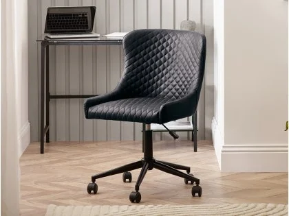 Julian Bowen Luxe Black Faux Leather Office Chair Julian Bowen Luxe Black Faux Leather Office Chair