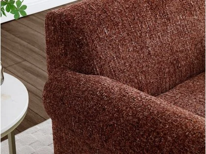 Kyoto Arlo Ruby Chenille and Oak Accent Chair