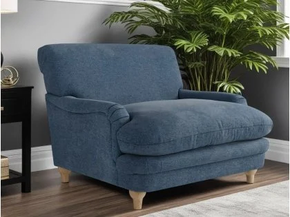 Clearance - LPD Plumpton Denim Blue Fabric Chair Clearance - LPD Plumpton Denim Blue Fabric Chair
