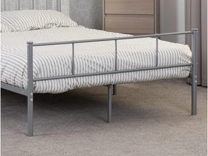 Seconique Newton 4ft6 Double Silver Metal Bed Frame