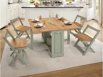 Seconique Santos Butterfly Green and Pine Dining Table and 4 Chairs Seconique Santos Butterfly Green and Pine Dining Table and 4 Chairs