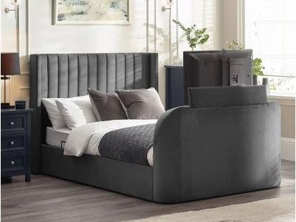 Julian Bowen Clara Dark Grey Fabric Ottoman TV Bed Frame Julian Bowen Clara Dark Grey Fabric Ottoman TV Bed Frame