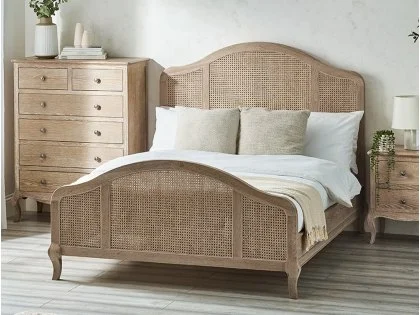 Julian Bowen Fleur Rattan and Light Oak Wooden Bed Frame Julian Bowen Fleur Rattan and Light Oak Wooden Bed Frame