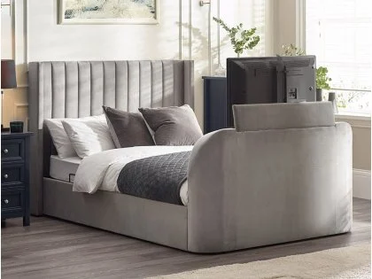 Julian Bowen Clara Light Grey Fabric Ottoman TV Bed Frame Julian Bowen Clara Light Grey Fabric Ottoman TV Bed Frame