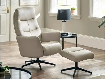 Julian Bowen Priya Grey Fabric Recliner Chair with Footstool Julian Bowen Priya Grey Fabric Recliner Chair with Footstool