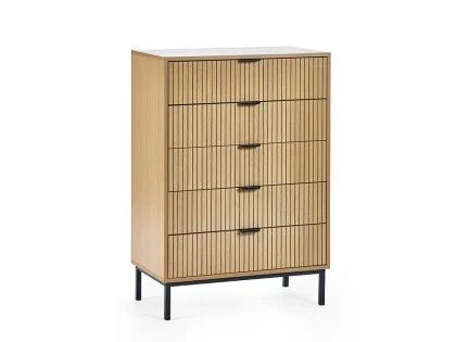 Julian Bowen Sia Oak 5 Drawer Chest of Drawers