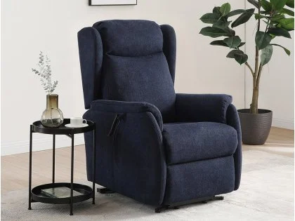 Kyoto Fletcher Dual Motor Navy Blue Riser Recliner Chair Kyoto Fletcher Dual Motor Navy Blue Riser Recliner Chair