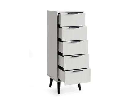 Julian Bowen Alba Silk Grey 5 Drawer Chest of Drawers