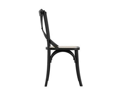 LPD Fitzroy Set of 2 Rattan and Black Dining Chairs