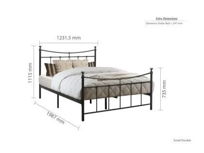 Clearance - Birlea Emily 4ft Small Double Black Metal Bed Frame