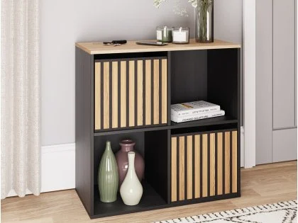 GFW Kube 2x2 Black and Oak Shelf Storage Cube GFW Kube 2x2 Black and Oak Shelf Storage Cube