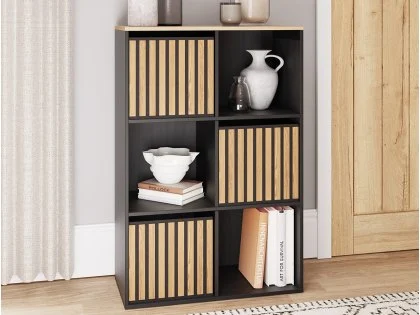 GFW Kube 2x3 Black and Oak Shelf Storage Cube GFW Kube 2x3 Black and Oak Shelf Storage Cube