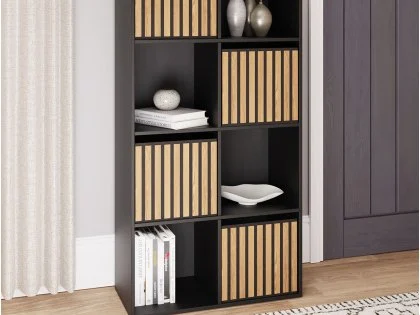 GFW Kube 2x4 Black and Oak Shelf Storage Cube GFW Kube 2x4 Black and Oak Shelf Storage Cube