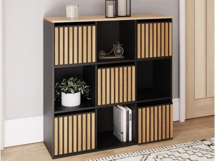 GFW Kube 3x3 Black and Oak Shelf Storage Cube GFW Kube 3x3 Black and Oak Shelf Storage Cube