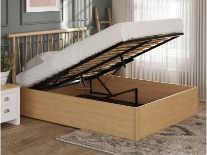 GFW Fusum 5ft King Size Oak Spindle Ottoman Bed Frame
