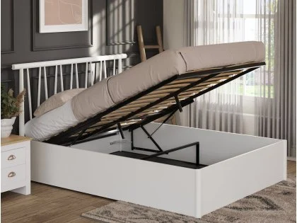 GFW Fusum 5ft King Size White Spindle Ottoman Bed Frame