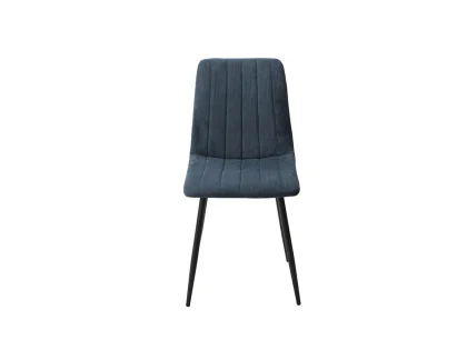 Core Aspen Straight Stitch Set of 2 Blue Cord Fabric Dining Chairs