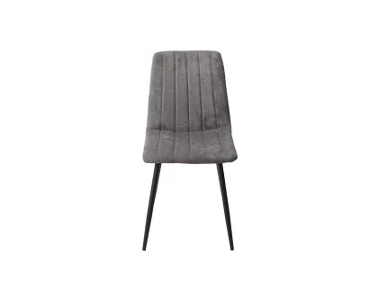Core Aspen Straight Stitch Set of 2 Grey Cord Fabric Dining Chairs