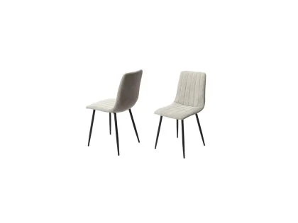 Core Aspen Straight Stitch Set of 2 Light Grey Cord Fabric Dining Chairs
