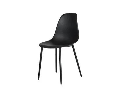 Core Aspen Curve Chair Set of 2 Black Plastic Seats