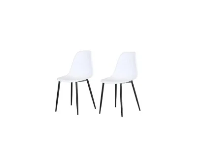 Core Aspen Curve Chair Set of 2 White Plastic Seats